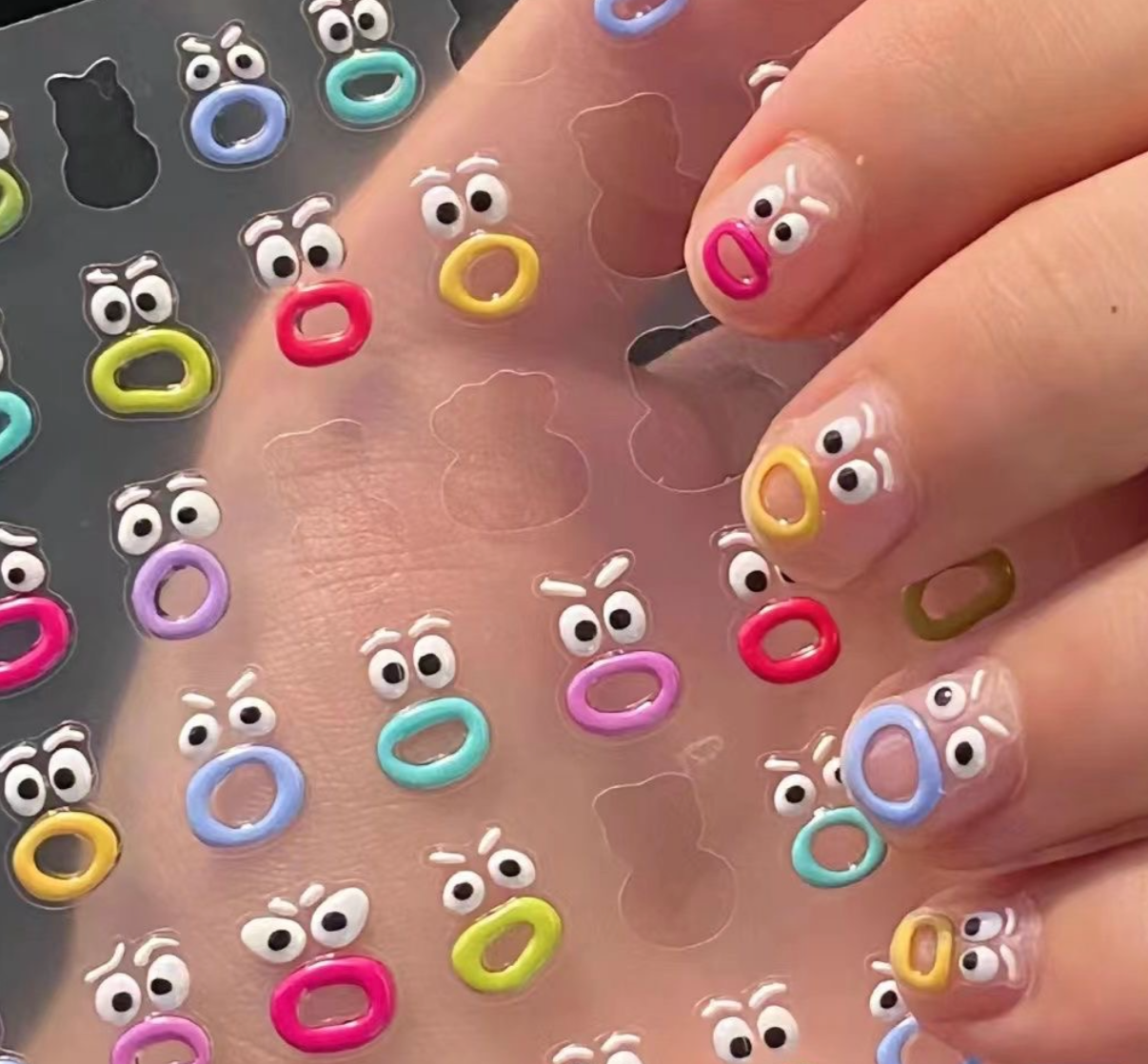 Monster Embossed Nail Art Stickers