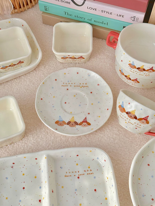 Three Puppies Ceramic Tableware