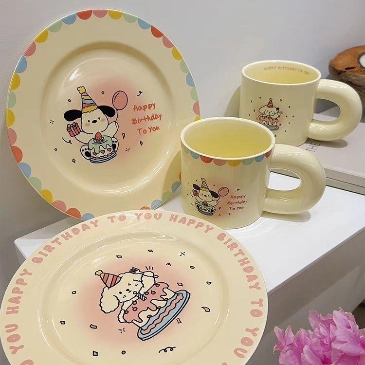 Happy Birthday Puppy Ceramic Tableware