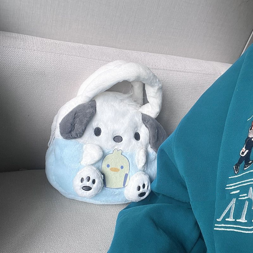 Pochacco / Kuromi Plush Tote Bag