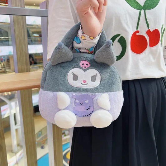 Pochacco / Kuromi Plush Tote Bag