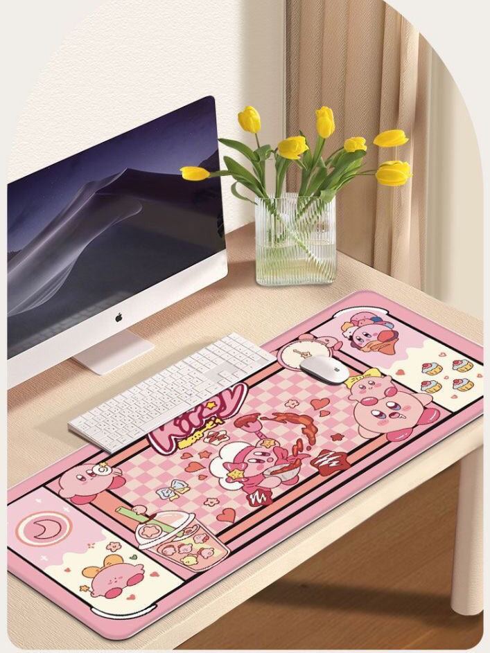 Cute Pink Character Large Desk Mat