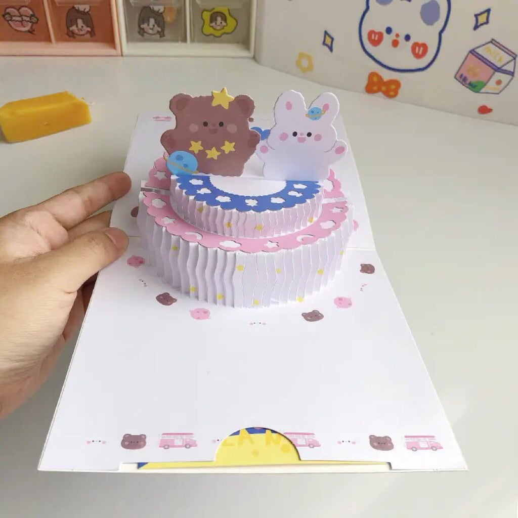 Bunny & Bear 3D Birthday Card Set