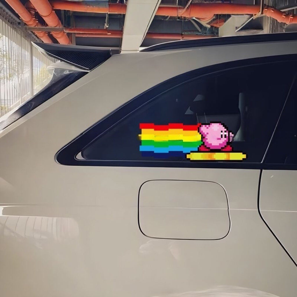 Pixel Rainbow Car Sticker