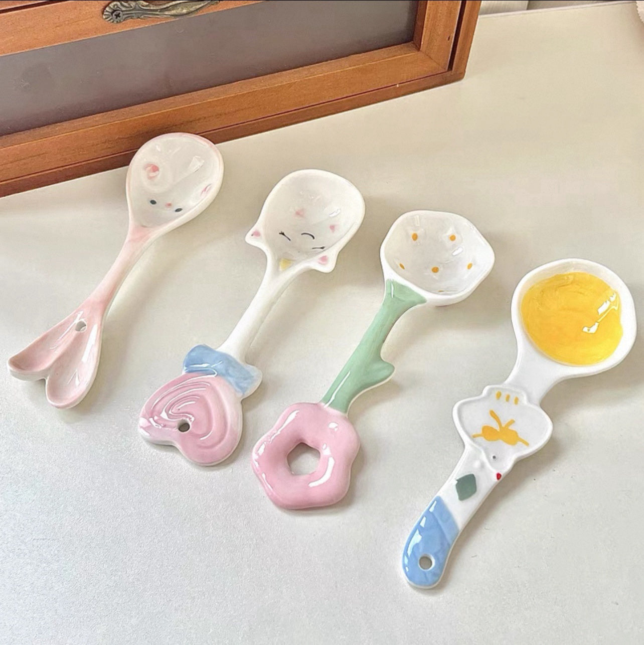 Rabbit & Unicorn Ceramic Spoon