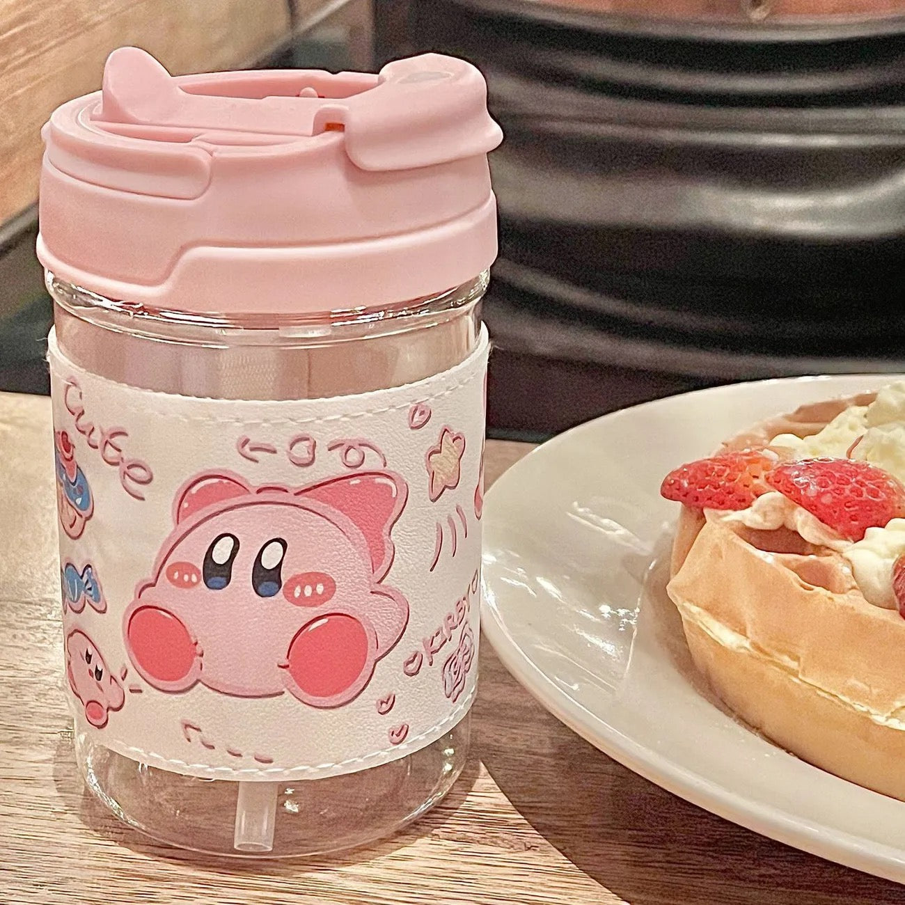 Cute Pink Character Double-Drink Plastic Cup