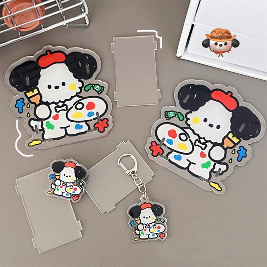 Artist Puppy Acrylic Stationery — Transparent Pen Holder / PP Folder / Keychain