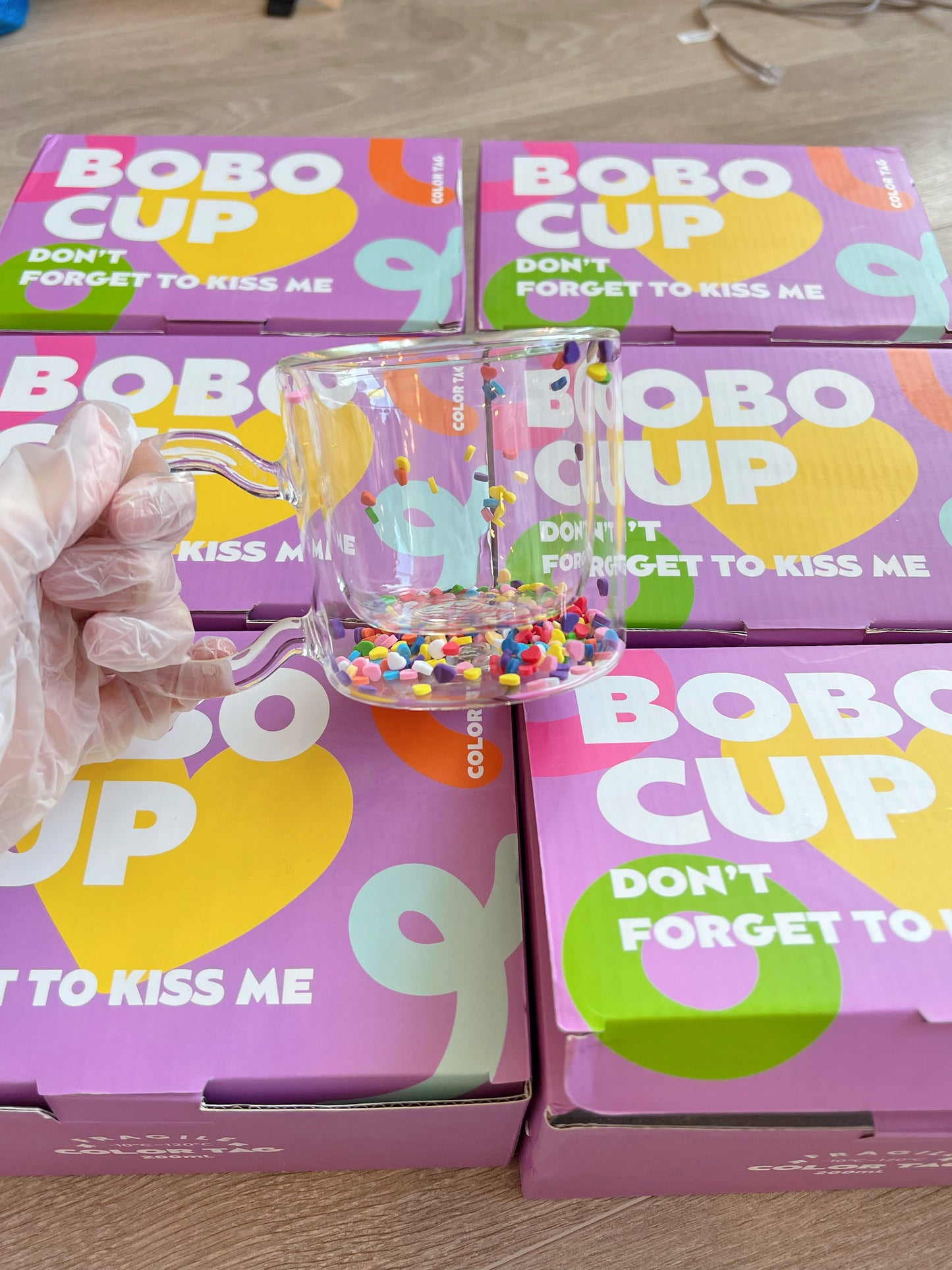 Flowing Heart Double-Layer Glass Cup