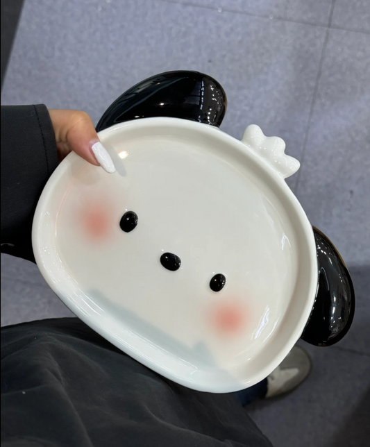 Blushing Puppy Ceramic Plate