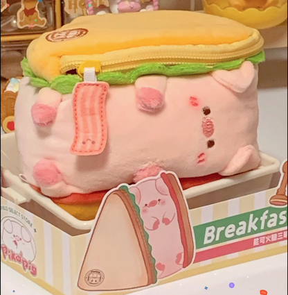 Piggy Sandwich Plush Bag