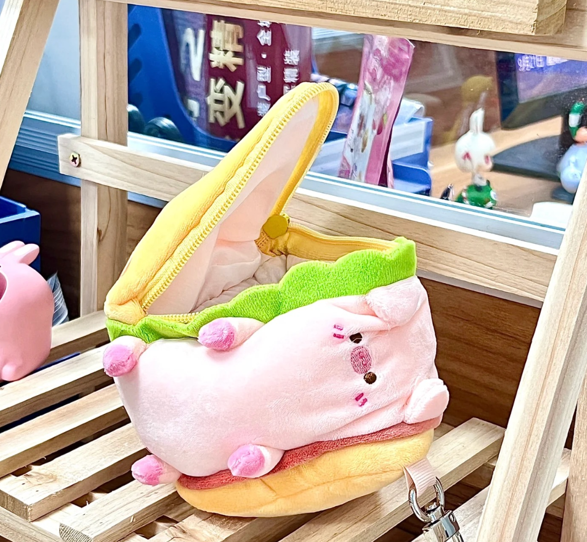 Piggy Sandwich Plush Bag