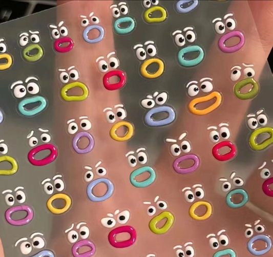 Monster Embossed Nail Art Stickers