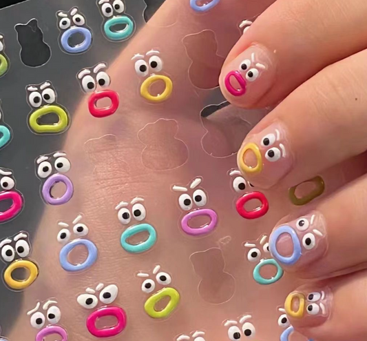 Monster Embossed Nail Art Stickers