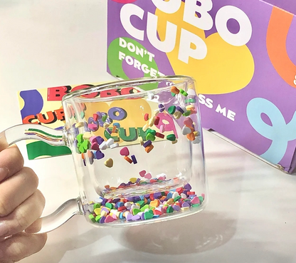 Flowing Heart Double-Layer Glass Cup