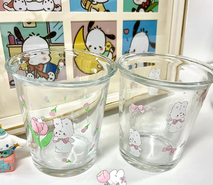 Tulip Bunny Glass Cup