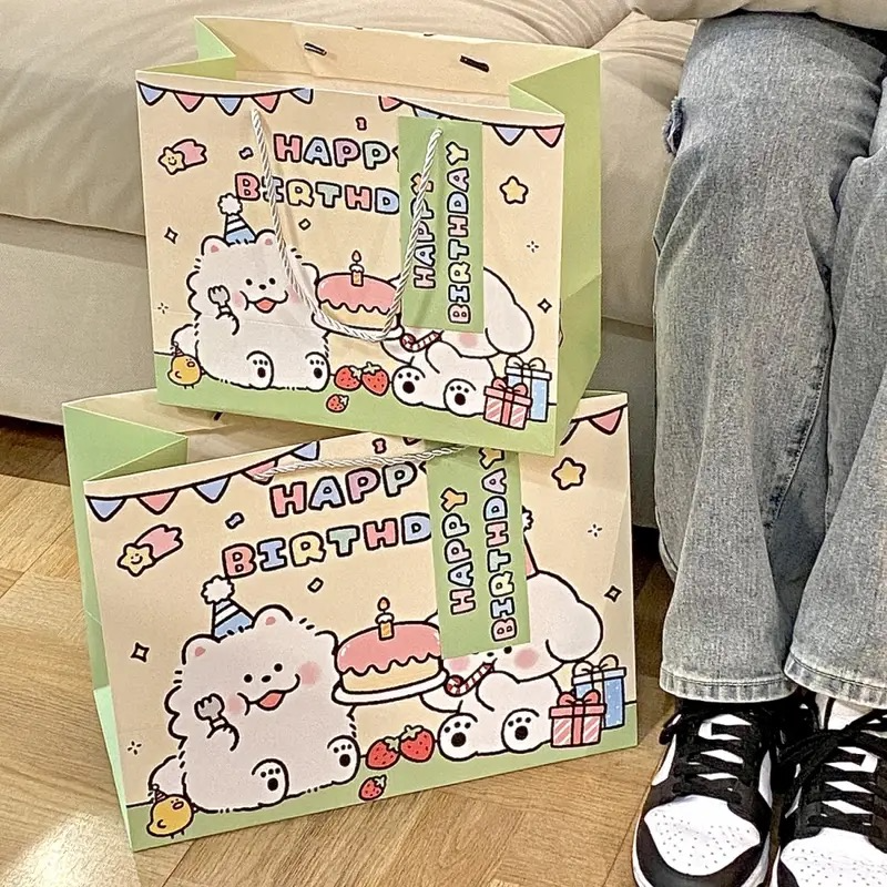 Birthday Puppy Gift Bag -- Light Green