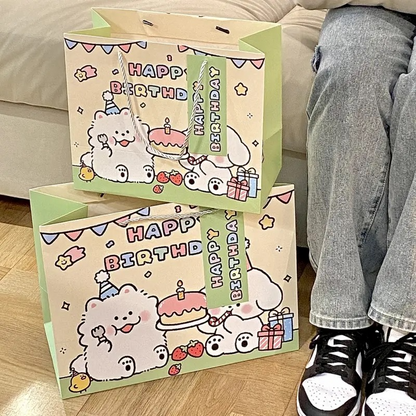 Birthday Puppy Gift Bag -- Light Green