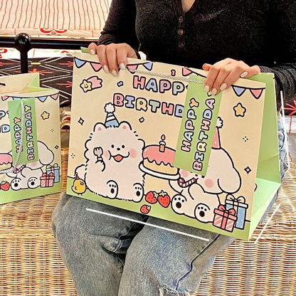 Birthday Puppy Gift Bag -- Light Green