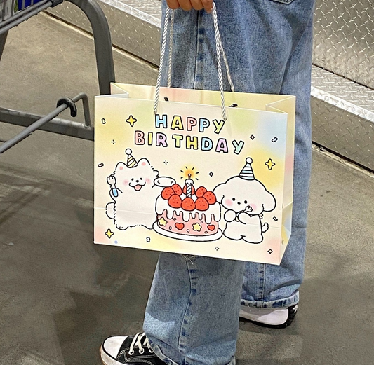Birthday Puppy Gift Bag -- Colorful