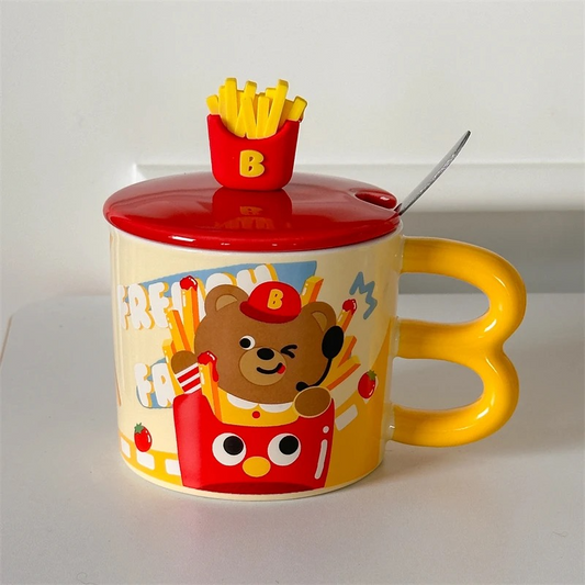 French Fries Bear Ceramic Mug