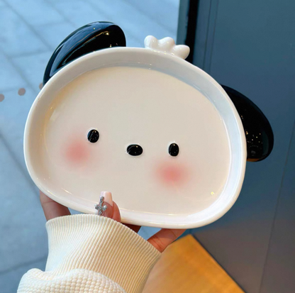 Blushing Puppy Ceramic Plate