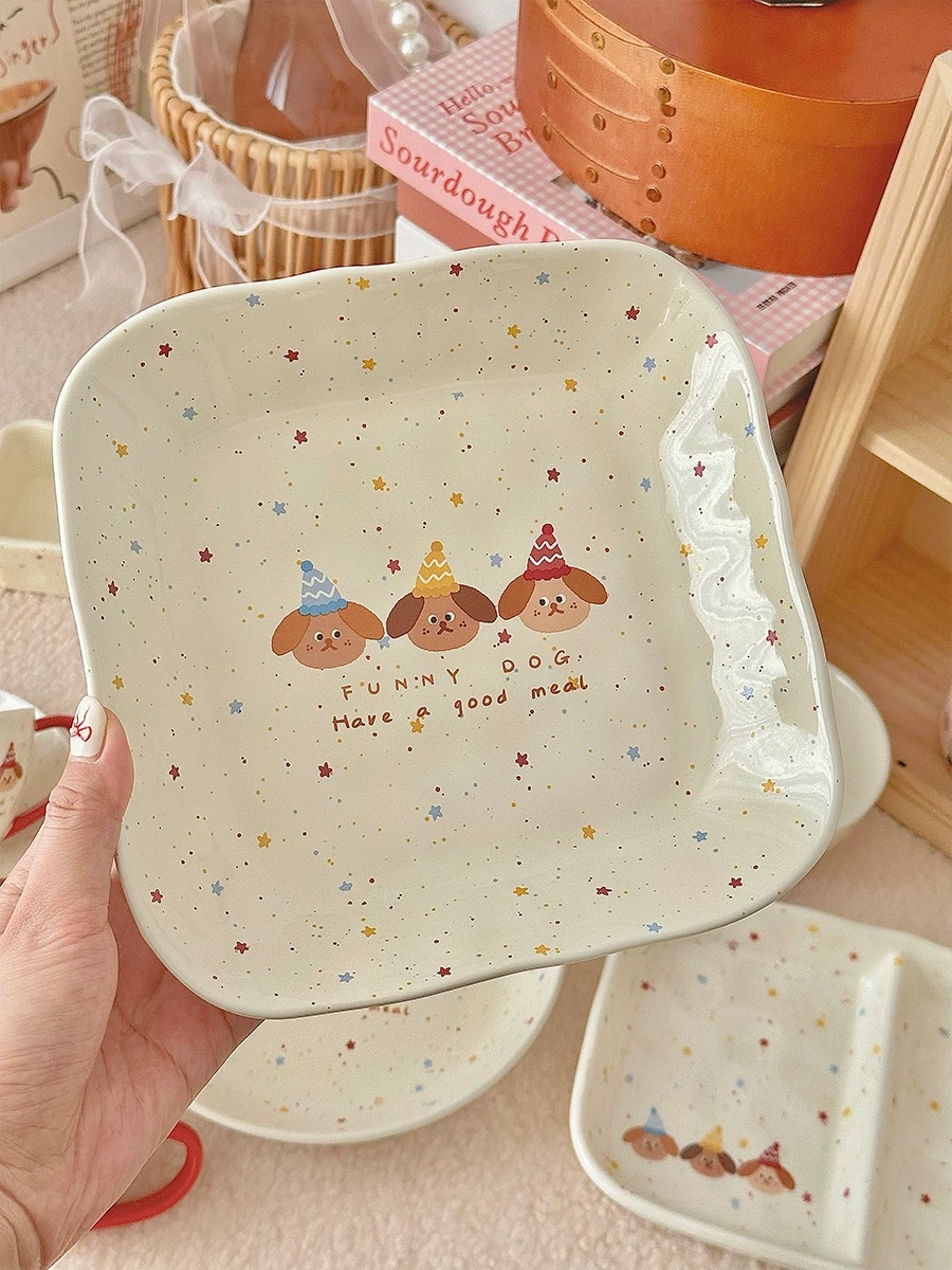 Three Puppies Ceramic Tableware