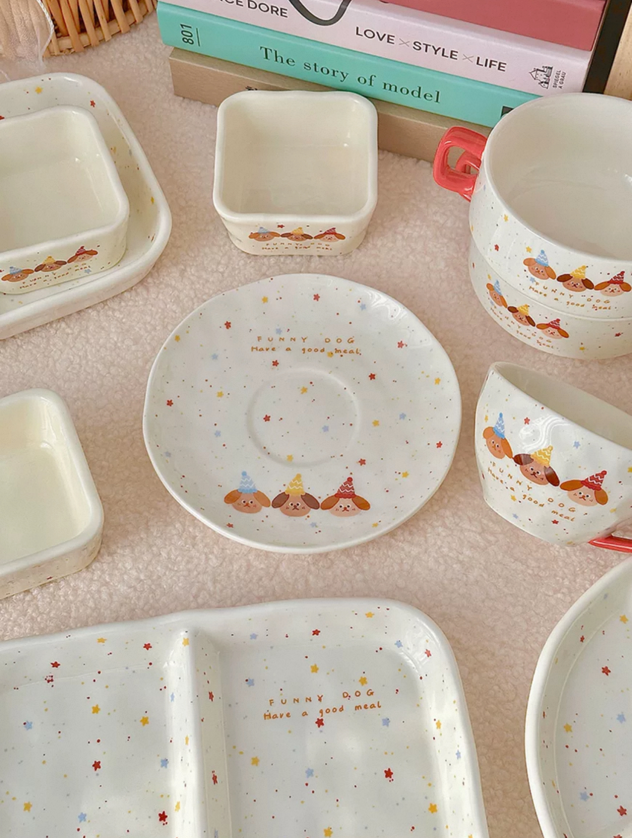 Three Puppies Ceramic Tableware