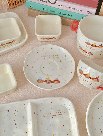 Three Puppies Ceramic Tableware