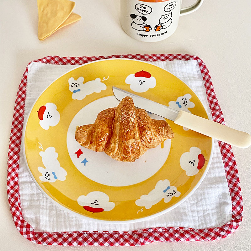 Happy Puppy Ceramic Plate