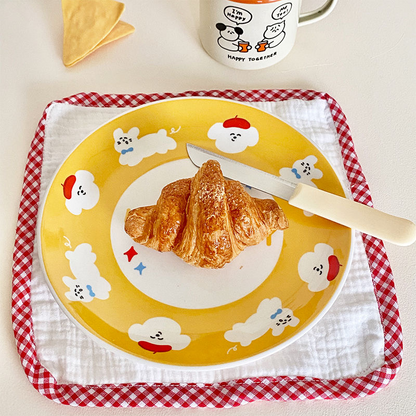 Happy Puppy Ceramic Plate