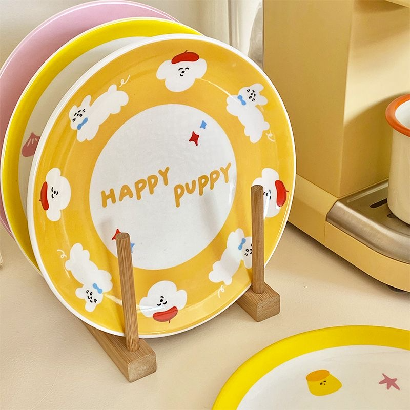 Happy Puppy Ceramic Plate