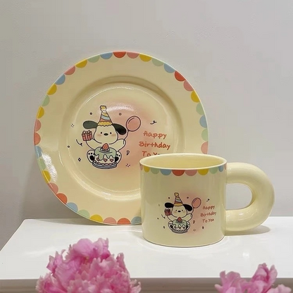 Happy Birthday Puppy Ceramic Tableware