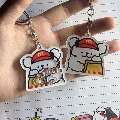 McD-Style Maltese Acrylic Keychain – Wobble Design