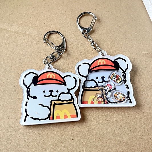 McD-Style Maltese Acrylic Keychain – Wobble Design