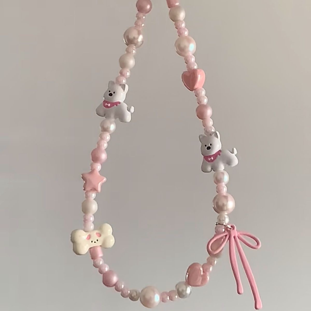 Pink Westie Phone Strap