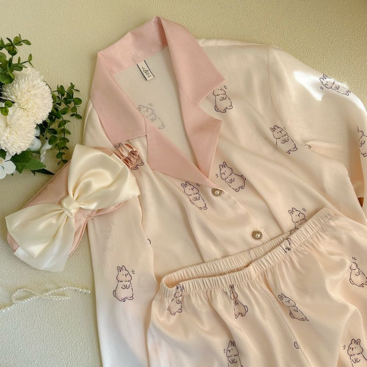 Bunny Ice-Silk Pajama Set