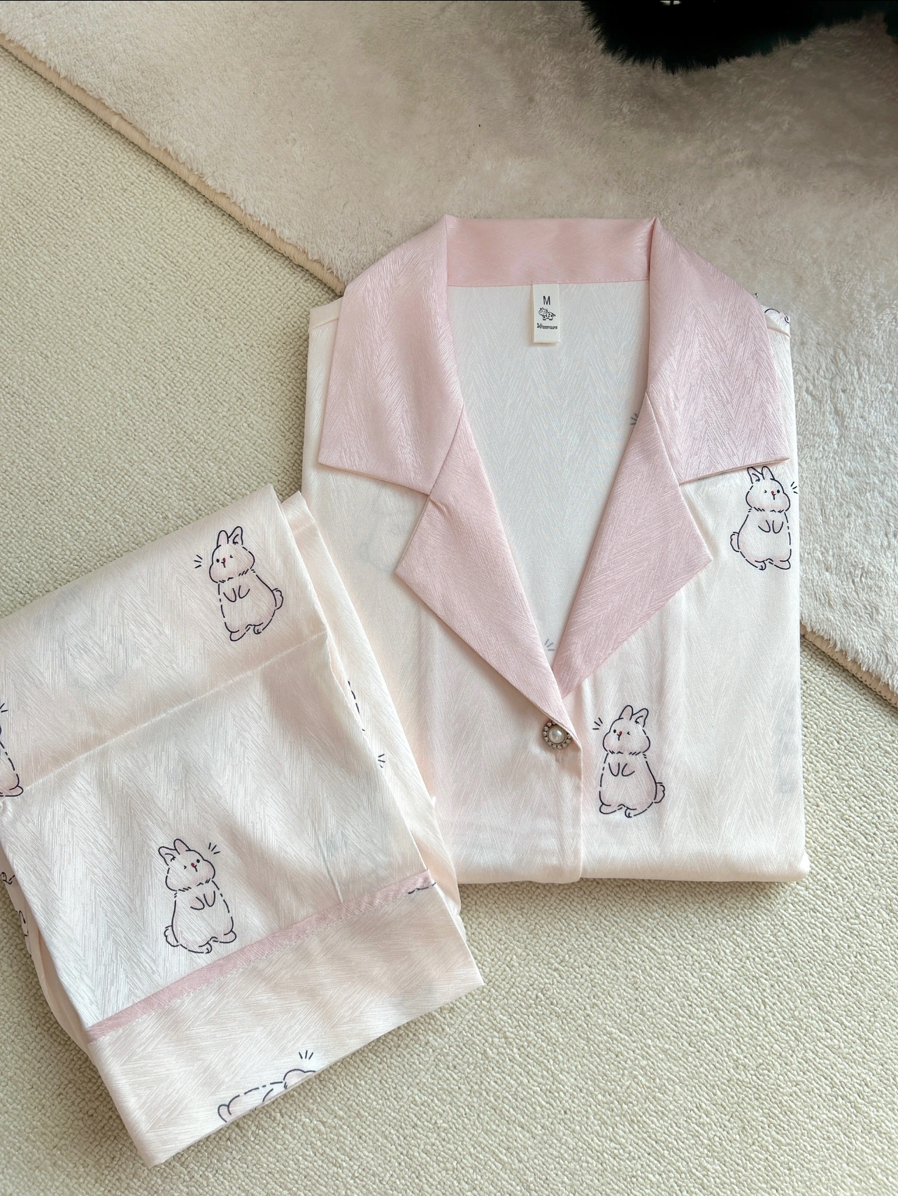 Bunny Ice-Silk Pajama Set