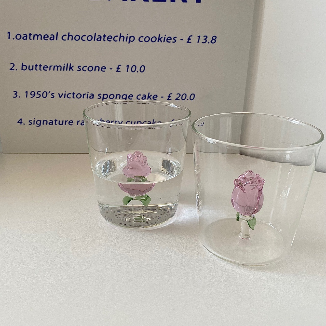 3D Rose Heat-Resistant Glass Cup