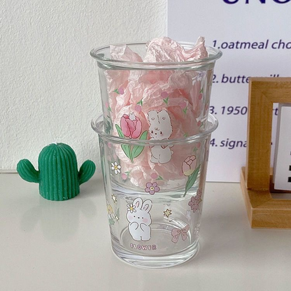 Tulip Bunny Glass Cup