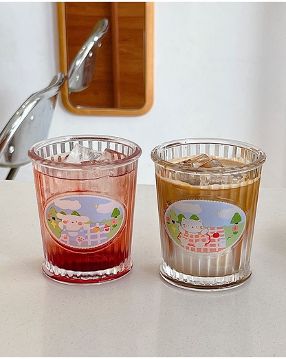 Hello Cat & Hello Dog Glass Cup