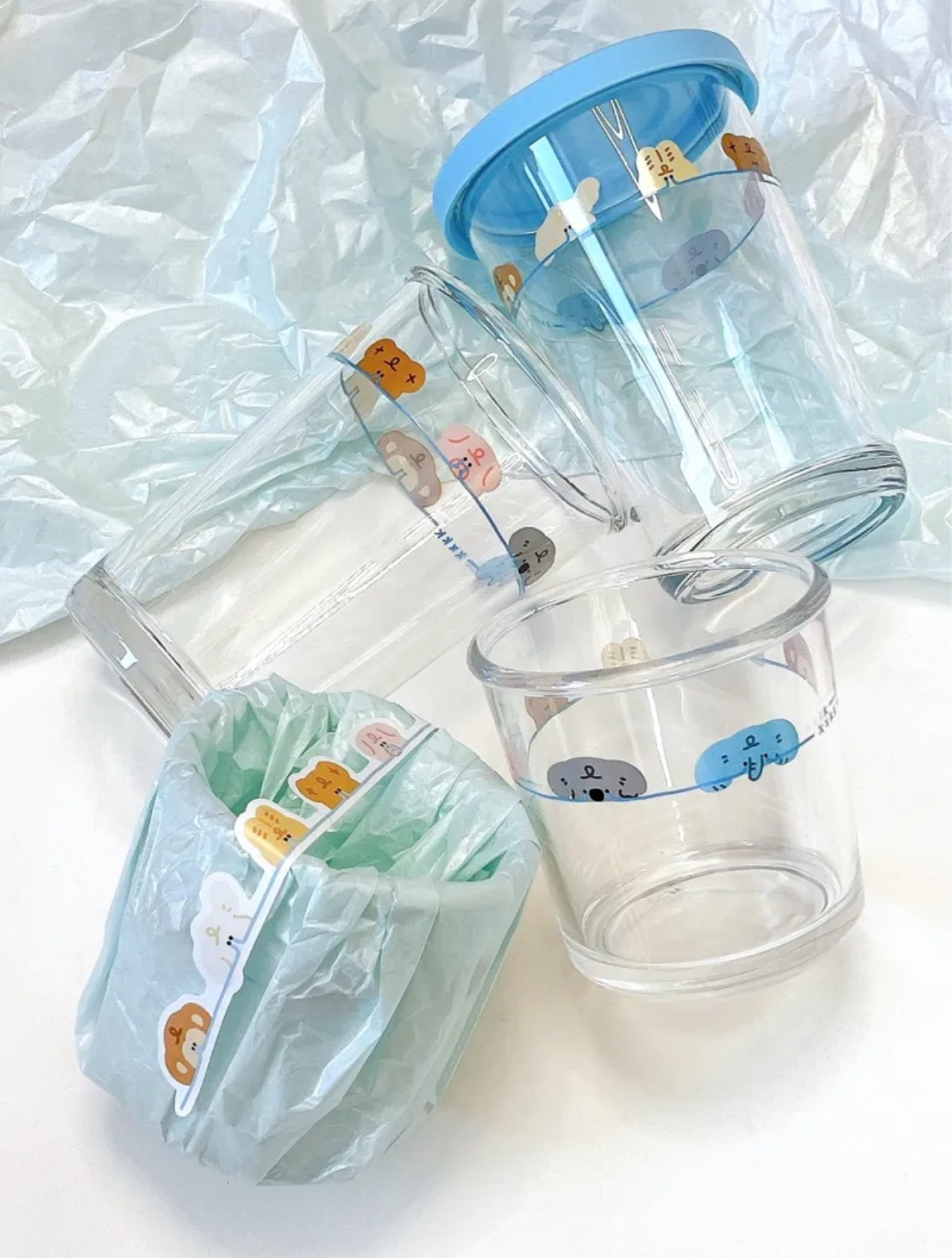 Crybaby Animal Glass Cup with Sealed Lid