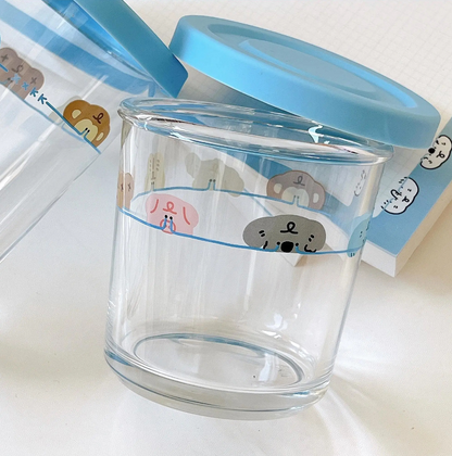 Crybaby Animal Glass Cup with Sealed Lid