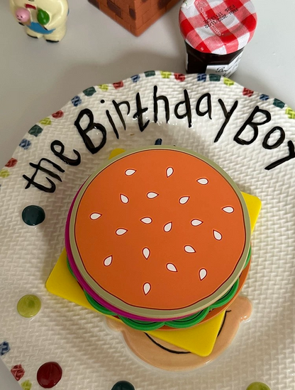 Hamburger Layered Heat-Insulation Coaster Set