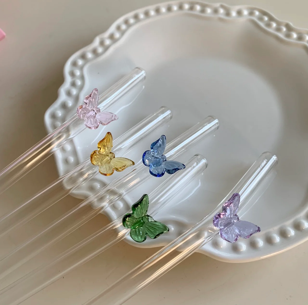 Butterfly Glass Straw