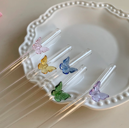 Butterfly Glass Straw
