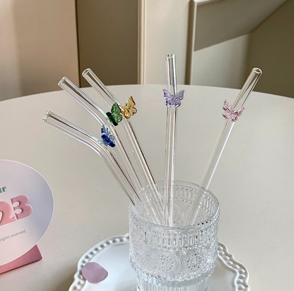 Butterfly Glass Straw
