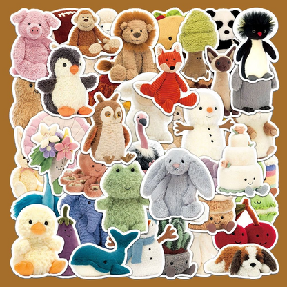 Jellycat Sticker Pack — 51PCS Cute Animal Stickers