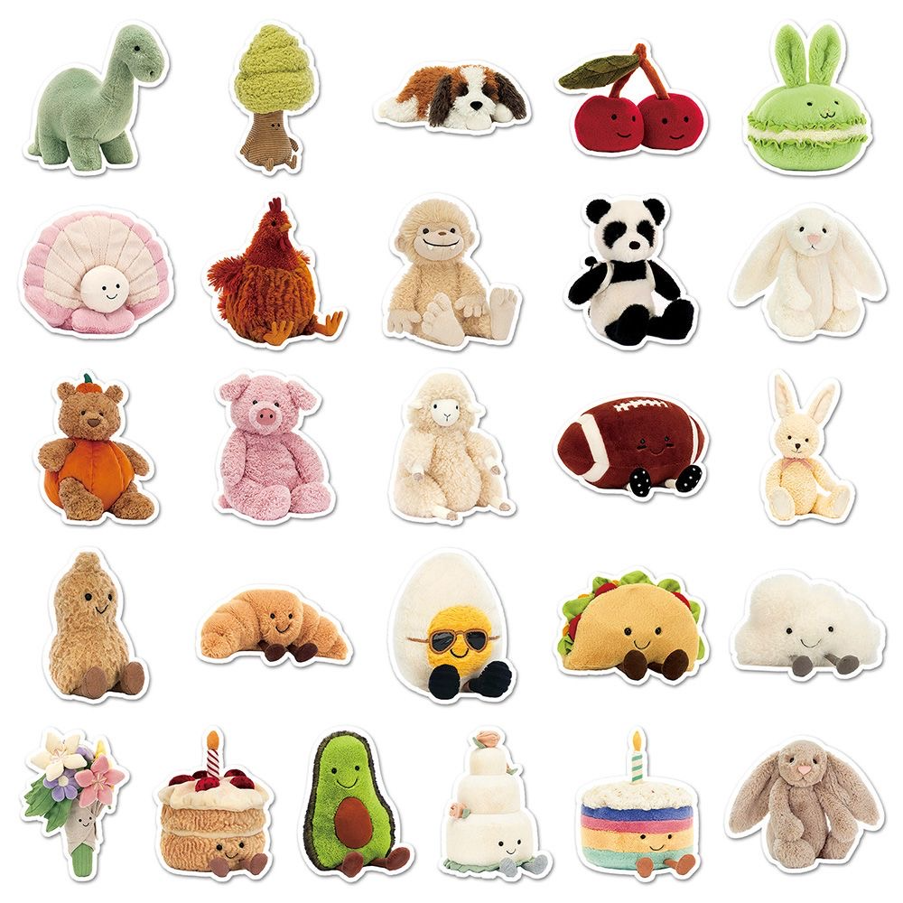 Jellycat Sticker Pack — 51PCS Cute Animal Stickers