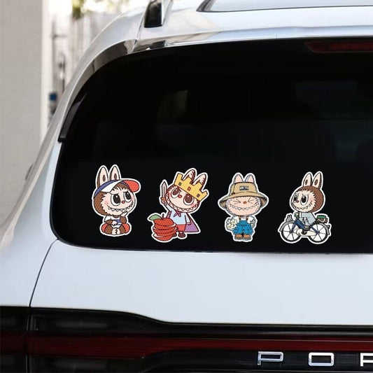 Labubu Reflective Car Sticker Set (8-Pack) -- 7