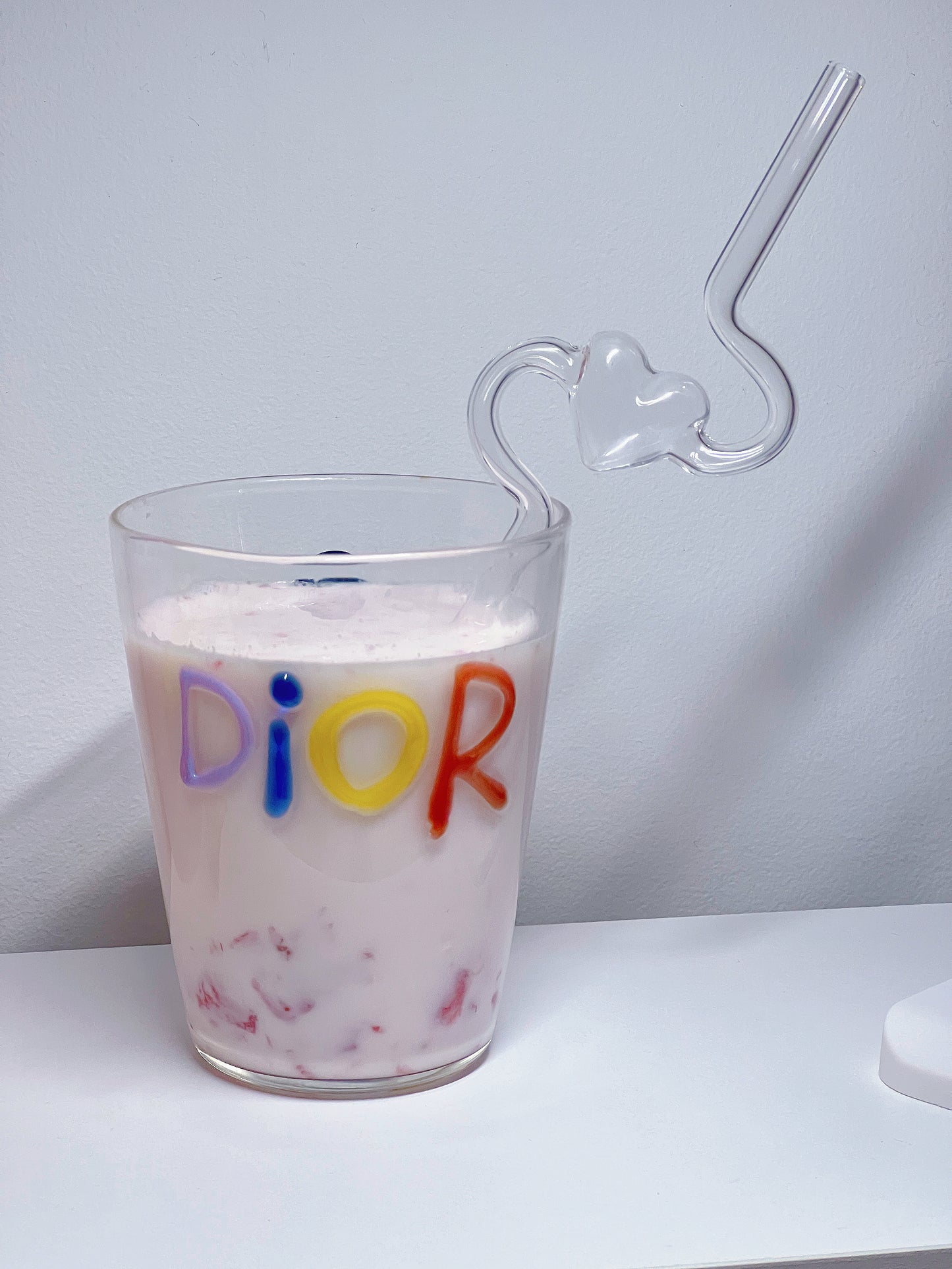 Heart-Shaped Glass Straw